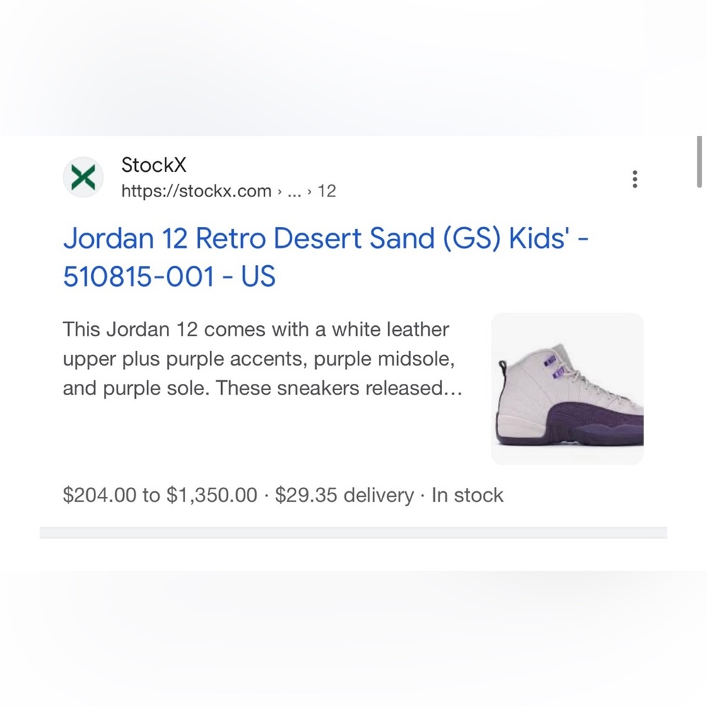 2018
Jordan Retro 12  GS 'Desert Sand - Picture 9 of 9